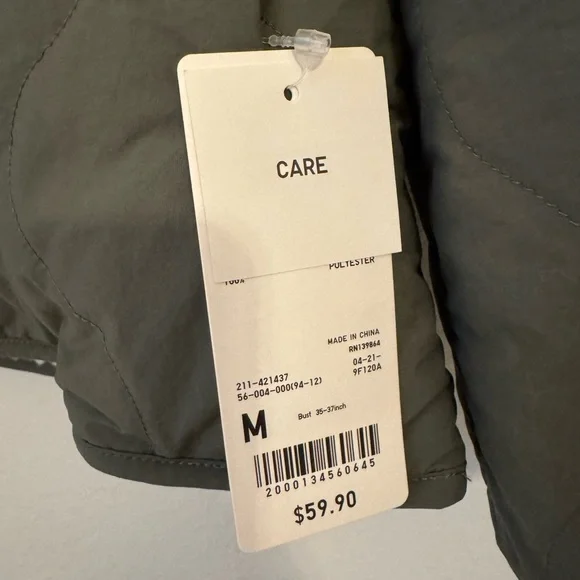 NWT Uniqlo Women’s Pile Lined Fleece Quilted Reversible Jacket Olive Green- M - Picture 3 of 9